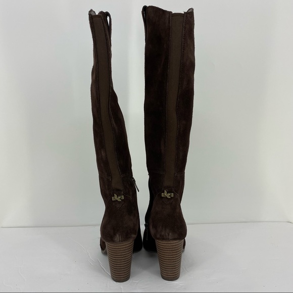 UGG Koolaburra Elinda Knee High Boots NEW Suede Brown Block Heel Western - Picture 6 of 14